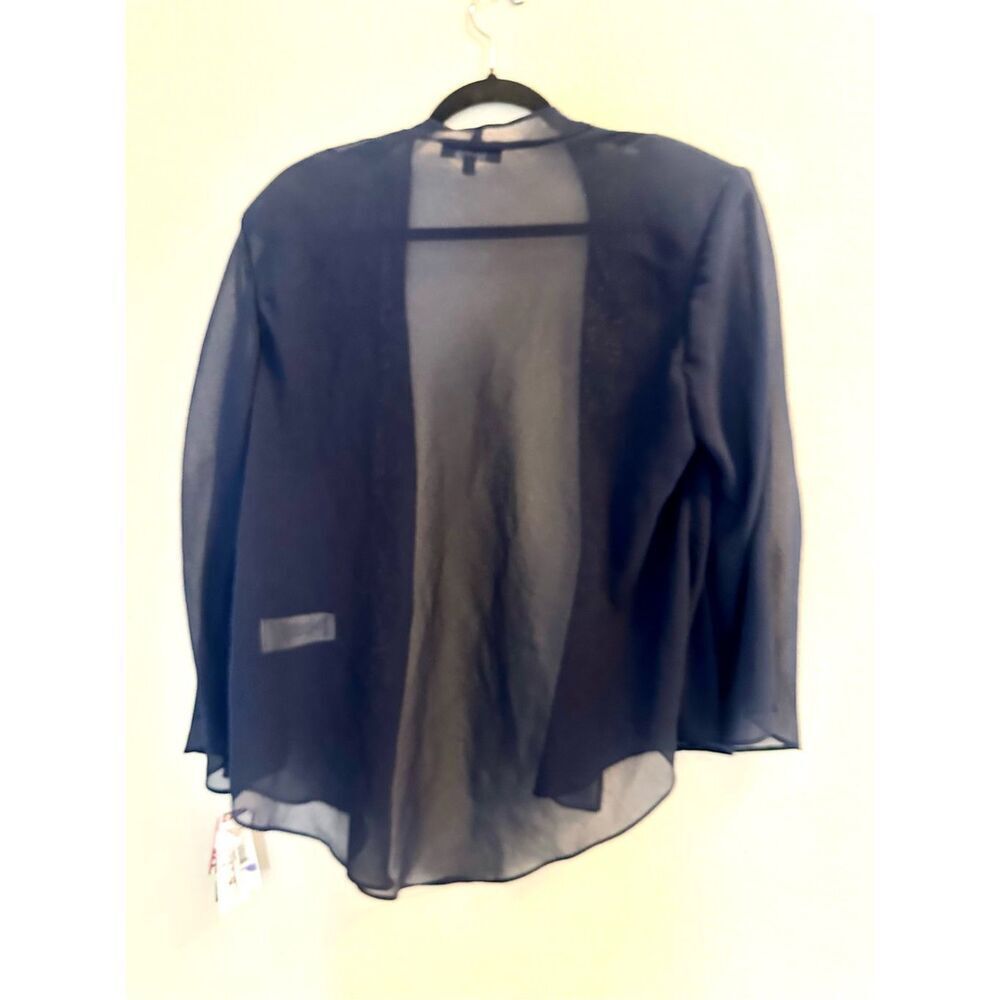 NWT R&M Richards Chiffon Beaded Jacket, midnight blue Size 18 - Picture 11 of 11